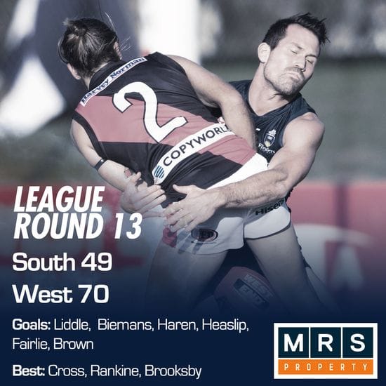 League Match Report - Round 13 - South Adelaide vs West Adelaide